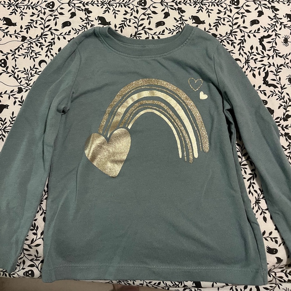 Jumping Beans Toddler Teal Long Sleeve with Gold Accents